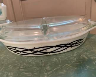 Pyrex Barbed Wire Stars 1958 divided dish