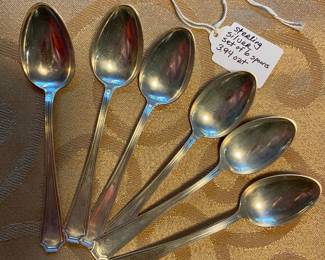 Set of six sterling silver spoons