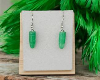 Jade Bullet Style Earrings  Tested