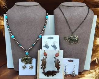 Good Luck Elephant Necklaces  Earrings