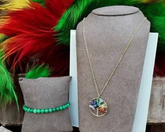 Chakra Tree Of Life Wire Wrapped Necklace  SemiPrecious Stone Bracelet  Tested