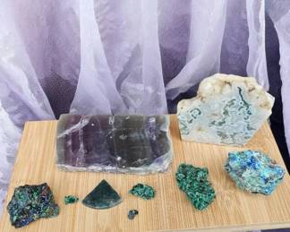 Gemstones  Minerals  Flourite  Agate  Malachite