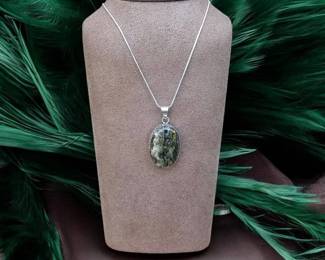 Green Ocean Jasper Necklace  Tested
