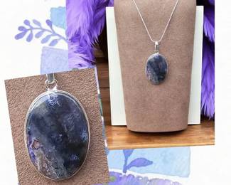 Violet Stick Agate Necklace  Tested