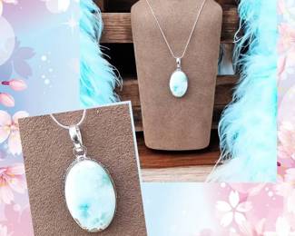 Aqua Scolecite Necklace  Tested
