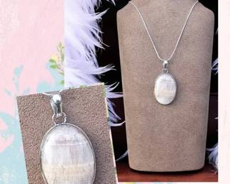 Orange Lace Calcite Necklace  Tested