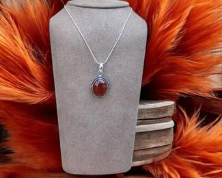 Carnelian Pendant Necklace  Tested