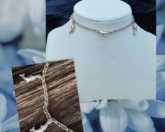 Sterling Silver AGI  Dolphin Bracelet  Ankle Bracelet