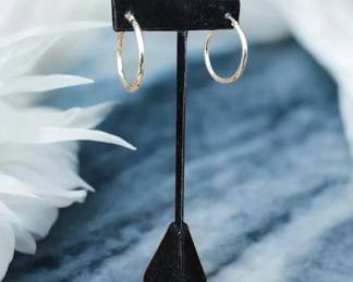 Sterling Silver 3.94 Grams Hoop Earrings  Tested