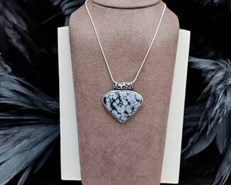 Snowflake Obsidian Necklace  Tested