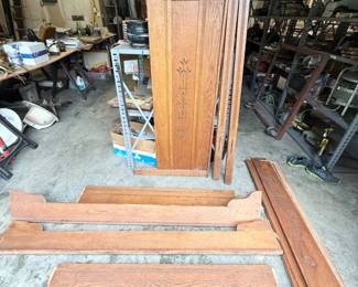 98 AntiqueWoodBedFrameEastlakeStyleFullSize