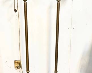 114 PairVintageBrassSwingArmFloorLampsAdjustableBridgeStyle
