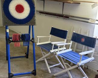 DIRECTORS CHAIRS AND AXE THROWING