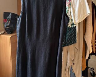 LINEN BLEND BLACK DRESS