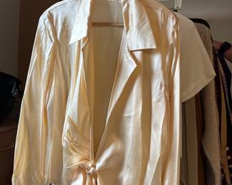 TIE FRONT SILK BLOUSE