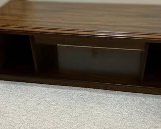 Vintage Wood Coffee Table with Cabinet Doors