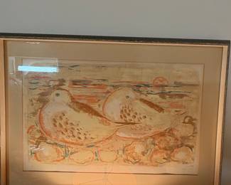 Two Sandpipers on a Beach Print by Lars Jonsson