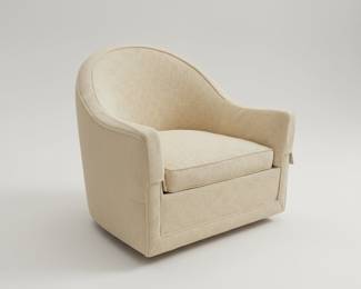 Set of Two Swivel Barrel Back Armchairs