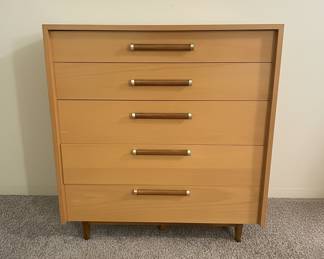 Mid-Century Modern Teak Dresser and Desk Set by American of Martinsville