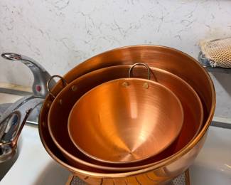 Mauviel Copper Mixing Bowl Set