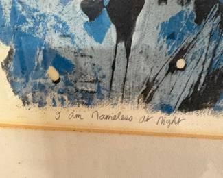 Ann Dearlsley Vernon "I am Nameless at Night" 1961 Lithograph