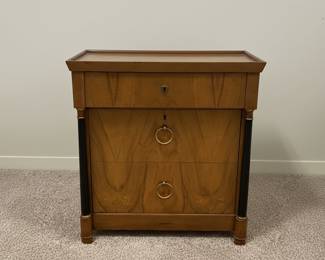 Biedermeier Style Walnut Commode with Ebonized Columns