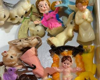 Vintage Hong Kong Plastic Nativity Scene Figurines Set
