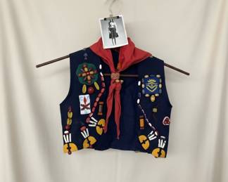 Vintage Camp Fire Girls Ceremonial Vest with Hand-Embellishments