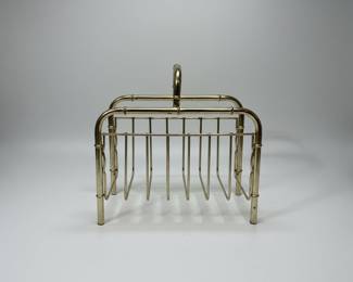 Brass Faux Bamboo Magazine Rack