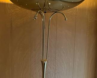 Vintage Brass Torchiere Floor Lamp Mid Century Modern