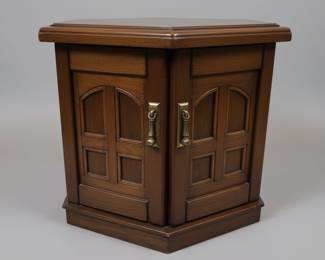 Vintage Hexagonal End Table with Storage