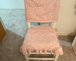 Vintage Upholstered Side Chair with Floral Fabric