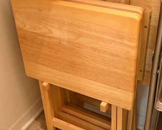 Wooden TV Tray Table Set