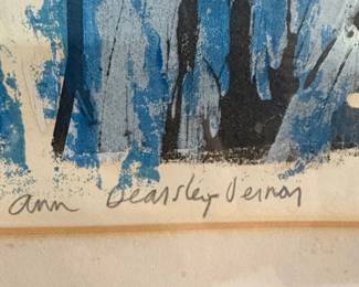 Ann Dearlsley Vernon "I am Nameless at Night" 1961 Lithograph