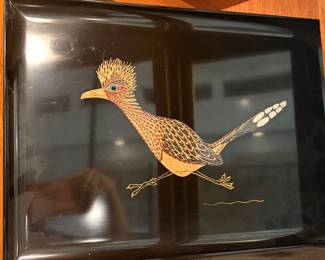Vintage Couroc Roadrunner Serving Tray