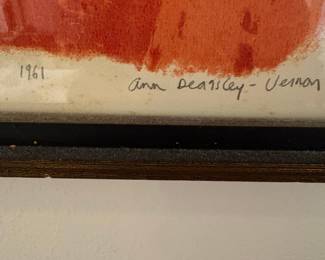 Ann Dearisley-Vernon "A White Bogner" Lithograph, 1961