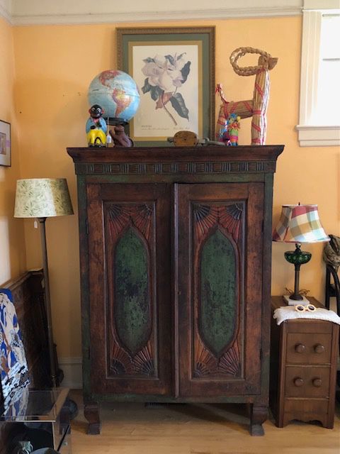 Big Antique Indonesian Cupboard w/ Interior Shelves