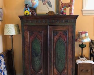 Big Antique Indonesian Cupboard w/ Interior Shelves