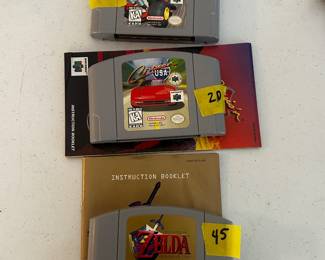Vintage Nintendo - Mario  cart $35 - Crudin $20 and Zelda $45