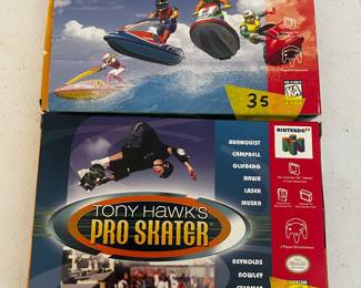 Nintendo games in box wave race $35 and Tony Hawk $25