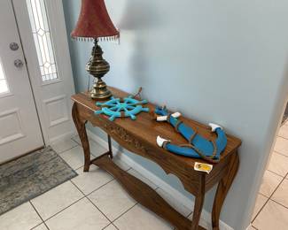 Entry/sofa table and anchor decor