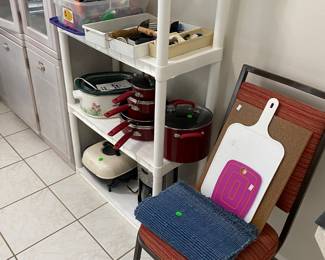 Chair, kitchen tools etc