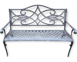 Black Cast Aluminum Garden Bench