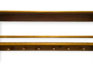 Wood Plate Rack Shelf With Pegs
