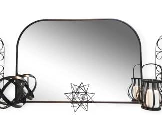 Black Metal Decorative Accesories  Mirror, Candle Sconces  More