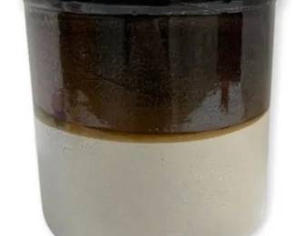 Brown and White Ceramic Crock