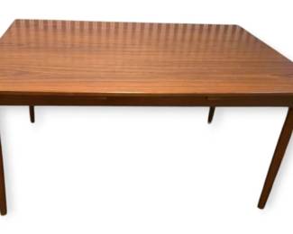 Danish Wood Dining Table With 2 Pull Out Leaves