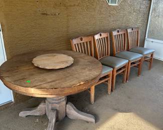 Project table and 4 vintage chairs