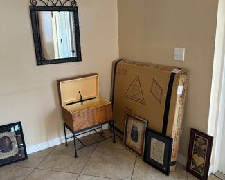 Mirrors, box cabinet/side table