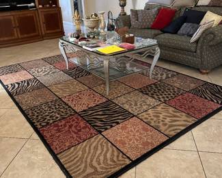 Rug, sofa, coffee table and more